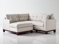Sofás de esquina tapizados en tejido 225x160x88 cm - Beige claro - Diseño en L con chaise longue y capitoné