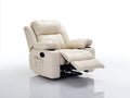 Sillones reclinables 95 x 100 x 108 cm - tapizado crema - reposapiés extensible y portavasos integrados