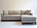 Sofás de esquina tela 250x165x86 cm - beige claro - diseño moderno con chaise longue para salón