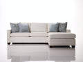 Sofás de esquina 255x165x84 cm - Tapizado de tela - Crema - Diseño moderno con chaise longue