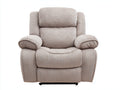 Sillones reclinables tapizados en tejido texturizado 105x98x108 cm - Beige - Respaldo alto y reposabrazos acolchados