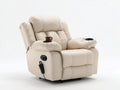 Sillones reclinables tapizados 95x92x105 cm - beige claro - respaldo acolchado con portavasos