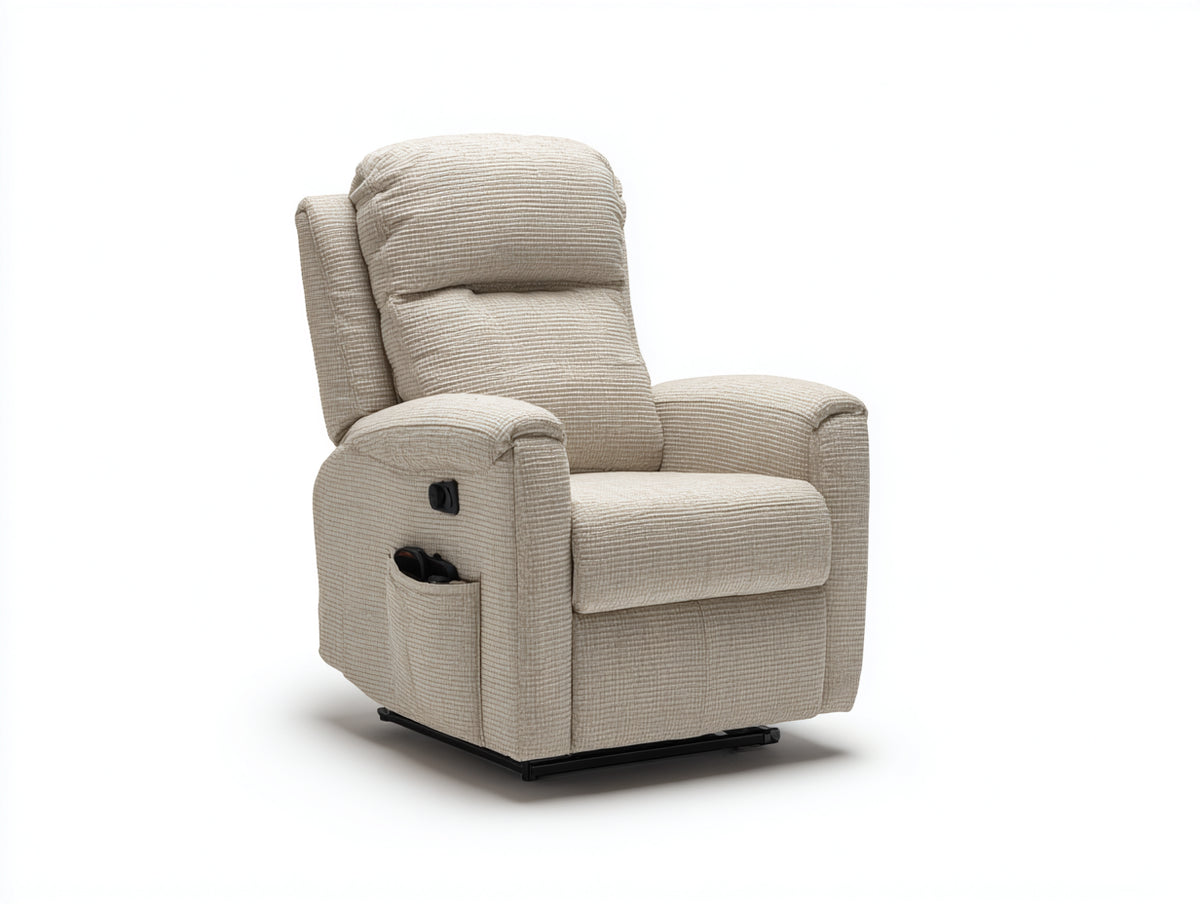 Sillones reclinables 88 x 95 x 105 cm - tapizado beige - respaldo alto con mando lateral