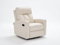 Sillones reclinables eléctricos tapizados en cuero sintético 91x94x103 cm - Beige claro - Respaldo acolchado y control lateral