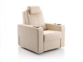 Sillones reclinables tapizados 88x90x112 cm - beige - respaldo alto con reposacabezas y portavasos