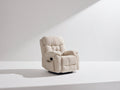 Sillones reclinables tapizados en pana acanalada 92x95x102 cm - Beige claro - Diseño acolchado para salón